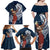 Tahiti Islands Polynesian Plumeria Family Matching Off Shoulder Maxi Dress and Hawaiian Shirt Tahitian Vahine 'Ote'a - Navy Blue