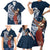 Tahiti Islands Polynesian Plumeria Family Matching Short Sleeve Bodycon Dress and Hawaiian Shirt Tahitian Vahine 'Ote'a - Navy Blue