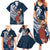 Tahiti Islands Polynesian Plumeria Family Matching Summer Maxi Dress and Hawaiian Shirt Tahitian Vahine 'Ote'a - Navy Blue