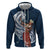 Tahiti Islands Polynesian Plumeria Hoodie Tahitian Vahine 'Ote'a - Navy Blue