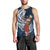 Tahiti Islands Polynesian Plumeria Men Tank Top Tahitian Vahine 'Ote'a - Navy Blue