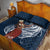 Tahiti Islands Polynesian Plumeria Quilt Bed Set Tahitian Vahine 'Ote'a - Navy Blue