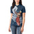 Tahiti Islands Polynesian Plumeria Women Polo Shirt Tahitian Vahine 'Ote'a - Navy Blue