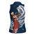 Tahiti Islands Polynesian Plumeria Women Sleeveless Polo Shirt Tahitian Vahine 'Ote'a - Navy Blue