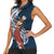 Tahiti Islands Polynesian Plumeria Women Sleeveless Polo Shirt Tahitian Vahine 'Ote'a - Navy Blue