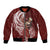 Tahiti Islands Polynesian Plumeria Bomber Jacket Tahitian Vahine 'Ote'a - Scarlet