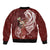 Tahiti Islands Polynesian Plumeria Bomber Jacket Tahitian Vahine 'Ote'a - Scarlet