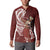 Tahiti Islands Polynesian Plumeria Button Sweatshirt Tahitian Vahine 'Ote'a - Scarlet