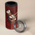 Tahiti Islands Polynesian Plumeria 4 in 1 Can Cooler Tumbler Tahitian Vahine 'Ote'a - Scarlet