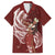 Tahiti Islands Polynesian Plumeria Family Matching Summer Maxi Dress and Hawaiian Shirt Tahitian Vahine 'Ote'a - Scarlet