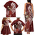 Tahiti Islands Polynesian Plumeria Family Matching Tank Maxi Dress and Hawaiian Shirt Tahitian Vahine 'Ote'a - Scarlet