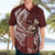 Tahiti Islands Polynesian Plumeria Hawaiian Shirt Tahitian Vahine 'Ote'a - Scarlet