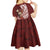 Tahiti Islands Polynesian Plumeria Kid Short Sleeve Dress Tahitian Vahine 'Ote'a - Scarlet