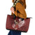 Tahiti Islands Polynesian Plumeria Leather Tote Bag Tahitian Vahine 'Ote'a - Scarlet