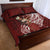 Tahiti Islands Polynesian Plumeria Quilt Bed Set Tahitian Vahine 'Ote'a - Scarlet