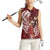 Tahiti Islands Polynesian Plumeria Women Sleeveless Polo Shirt Tahitian Vahine 'Ote'a - Scarlet