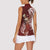 Tahiti Islands Polynesian Plumeria Women Sleeveless Polo Shirt Tahitian Vahine 'Ote'a - Scarlet