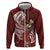 Tahiti Islands Polynesian Plumeria Zip Hoodie Tahitian Vahine 'Ote'a - Scarlet