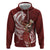 Tahiti Islands Polynesian Plumeria Zip Hoodie Tahitian Vahine 'Ote'a - Scarlet