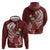 Tahiti Islands Polynesian Plumeria Zip Hoodie Tahitian Vahine 'Ote'a - Scarlet