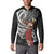 Tahiti Islands Polynesian Plumeria Button Sweatshirt Tahitian Vahine 'Ote'a - Black