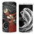 Tahiti Islands Polynesian Plumeria 4 in 1 Can Cooler Tumbler Tahitian Vahine 'Ote'a - Black