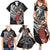 Tahiti Islands Polynesian Plumeria Family Matching Summer Maxi Dress and Hawaiian Shirt Tahitian Vahine 'Ote'a - Black