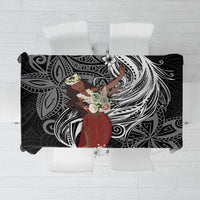 Tahiti Islands Polynesian Plumeria Tablecloth Tahitian Vahine 'Ote'a - Black LT7 Black - Polynesian Pride
