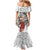 Tahiti Islands Polynesian Plumeria Mermaid Dress Tahitian Vahine 'Ote'a - White