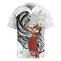 Tahiti Islands Polynesian Plumeria Rugby Jersey Tahitian Vahine 'Ote'a - White LT7 White - Polynesian Pride