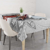 Tahiti Islands Polynesian Plumeria Tablecloth Tahitian Vahine 'Ote'a - White LT7 - Polynesian Pride