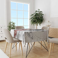 Tahiti Islands Polynesian Plumeria Tablecloth Tahitian Vahine 'Ote'a - White LT7 - Polynesian Pride