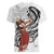 Tahiti Islands Polynesian Plumeria Women V-Neck T-Shirt Tahitian Vahine 'Ote'a - White