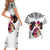 Polynesian Couples Matching Short Sleeve Bodycon Dress and Hawaiian Shirt Dog Lover With Beagle - Sunset At The Beach White Ver LT7 - Polynesian Pride