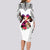 Polynesian Long Sleeve Bodycon Dress Dog Lover With Beagle - Sunset At The Beach White Ver LT7 - Polynesian Pride