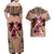 Polynesian Couples Matching Off Shoulder Maxi Dress and Hawaiian Shirt Dog Lover With Beagle - Sunset At The Beach Brown Ver LT7 - Polynesian Pride