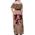 Polynesian Off Shoulder Maxi Dress Dog Lover With Beagle - Sunset At The Beach Brown Ver LT7 - Polynesian Pride