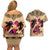 Polynesian Couples Matching Off Shoulder Short Dress and Hawaiian Shirt Dog Lover With Border Collie - Sunset At The Beach LT7 - Polynesian Pride