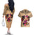 Polynesian Couples Matching Off The Shoulder Long Sleeve Dress and Hawaiian Shirt Dog Lover With Border Collie - Sunset At The Beach LT7 - Polynesian Pride