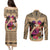 Polynesian Couples Matching Puletasi Dress and Long Sleeve Button Shirts Dog Lover With Border Collie - Sunset At The Beach LT7 - Polynesian Pride