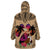 Polynesian Wearable Blanket Hoodie Dog Lover With Border Collie - Sunset At The Beach LT7 - Polynesian Pride