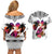 Polynesian Couples Matching Off Shoulder Short Dress and Hawaiian Shirt Dog Lover With Border Collie - Sunset At The Beach White Ver LT7 - Polynesian Pride