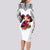 Polynesian Long Sleeve Bodycon Dress Dog Lover With Border Collie - Sunset At The Beach White Ver LT7 - Polynesian Pride