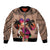 Polynesian Bomber Jacket Dog Lover With Border Collie - Sunset At The Beach Brown Ver LT7 Unisex Brown - Polynesian Pride