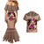 Polynesian Couples Matching Mermaid Dress and Hawaiian Shirt Dog Lover With Border Collie - Sunset At The Beach Brown Ver LT7 - Polynesian Pride