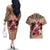 Polynesian Couples Matching Off The Shoulder Long Sleeve Dress and Hawaiian Shirt Dog Lover With Border Collie - Sunset At The Beach Brown Ver LT7 - Polynesian Pride