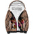 Polynesian Sherpa Hoodie Dog Lover With Border Collie - Sunset At The Beach Brown Ver LT7 Unisex Brown - Polynesian Pride