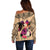 Polynesian Off Shoulder Sweater Dog Lover With German Shepherd - Sunset At The Beach LT7 - Polynesian Pride