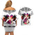 Polynesian Couples Matching Off Shoulder Short Dress and Hawaiian Shirt Dog Lover With German Shepherd - Sunset At The Beach White Ver LT7 - Polynesian Pride