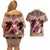 Polynesian Couples Matching Off Shoulder Short Dress and Hawaiian Shirt Dog Lover With German Shepherd - Sunset At The Beach Brown Ver LT7 - Polynesian Pride